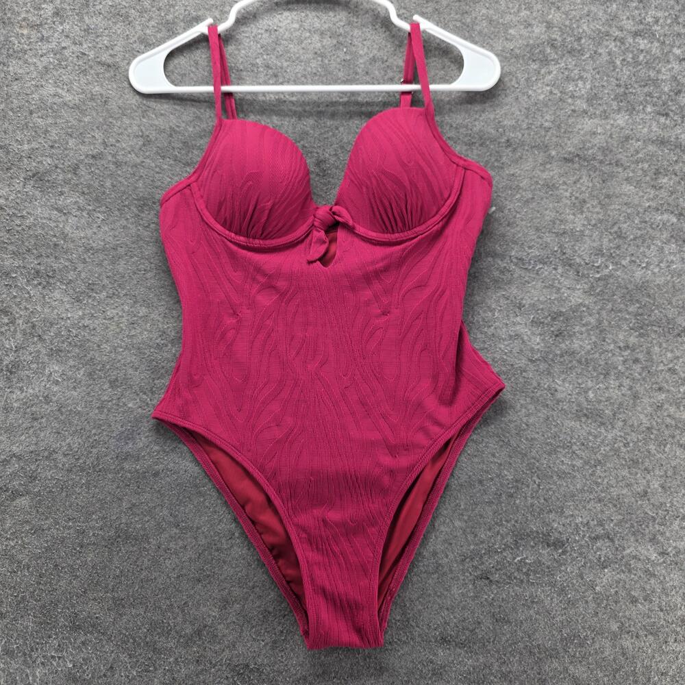 Cupshe One Piece Womens M Pink Lined Built-In Bra Halter Padded High-Waisted